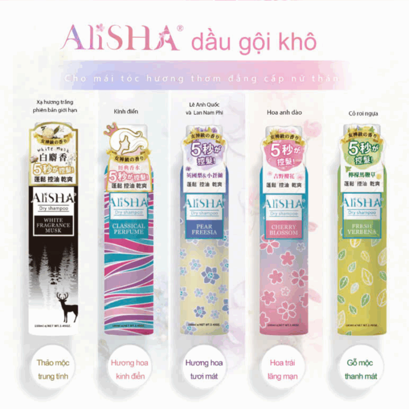 Dầu gội khô AliSHA Dry Shampoo Bao bì cũ