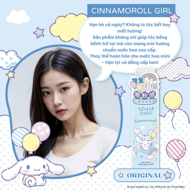 Dầu gội khô AliSHA Dry Shampoo-Cinnamoroll